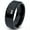 Black Bevel Polish Tungsten, variant on Tungsten Howl At The Moon Wolf Wild Soul Band Ring 8mm Men Women Comfort Fit Black Beveled Edge Brushed Polished