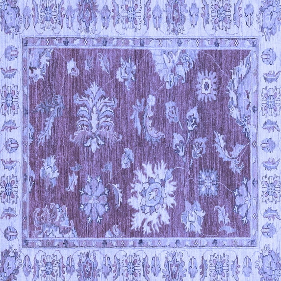 Ahgly Company Machine Washable Indoor Square Oriental Blue Modern Area Rugs, 7' Square
