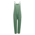thumbnail image 2 of ZAZYULZ Summer Jumpsuits Womens Casual Summer Jumpsuit Sleeveless Loose Solid Color Comfortable Strap Loose Jumpsuit Pocket Jumpsuit(Green,Xxxl), 2 of 9