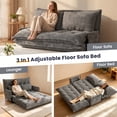 thumbnail image 3 of Centilab Convertible Folding Sofa Bed with 2 Pillows, 5 Position Adjustable Loveseat Sleeper Sofa with Armrest, Multi Functional Lounge Couch for Living Room Bedroom, Gray, 3 of 8