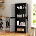 thumbnail image 3 of 68 Inch Plastic Storage Cabinet with Lockable  and Adjustable Shelves for Garage Office Utility, 3 of 8