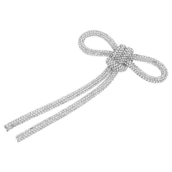 Homoyoyo Rhinestone Bow Brooch Pin Alloy Elegant Decorative Accessory for Party Wedding and Special Occasions