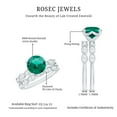 thumbnail image 4 of Rosec Jewels Certified Lab Grown Emerald Wedding Ring Set of 2 - Emerald Diamond Engagement Ring with Wedding Band - AAAA Grade, 14K White Gold, US 3.00, 4 of 5