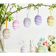 thumbnail image 5 of 6PCS Easter Hanging Eggs, Multicolored Plastic Easter Egg Hanging Ornaments, Colorful for Easter Tree Basket Decor Party Favors Supplies Home, 5 of 6