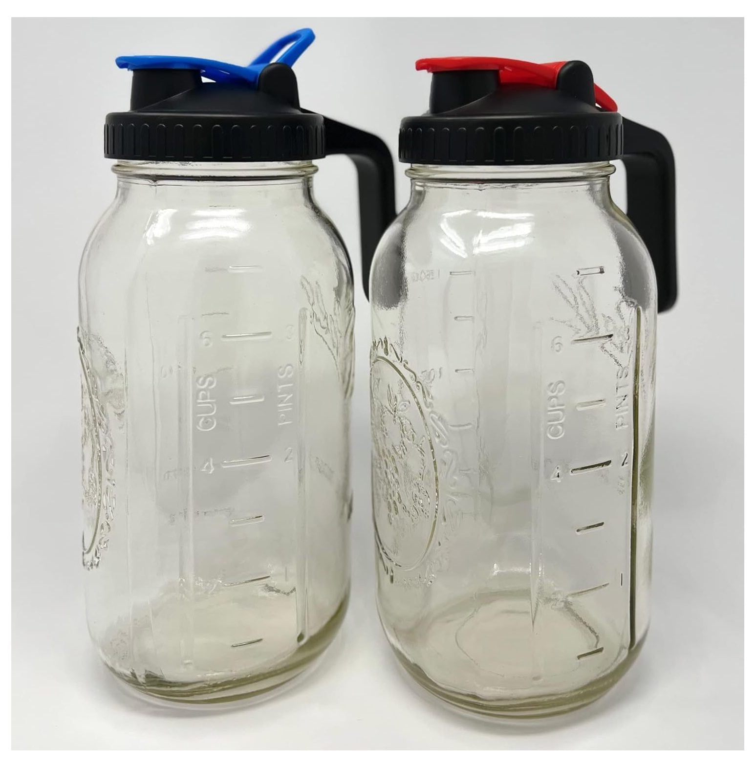 2 Pack 64 oz Sun Tea Pitcher, Half Gallon Mason Jar Pitcher with Wide Mouth  Airtight Lid for Ice Tea, Cold Brew Coffee, Fridge Water, Breast Milk
