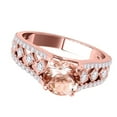 thumbnail image 3 of Aonejewelry 1.20 Ct. Halo Unique Design Morganite and Diamond Engagement Ring Crafted In 14k Solid Rose Gold, 3 of 4