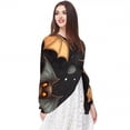thumbnail image 5 of Halloween Bat Chiffon Hair Scarf for Women, Lightweight Breathable Silk Scarf, 180*73 inches, Head Wrap for Summer and Fall Fashion, 5 of 6