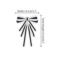 thumbnail image 2 of INSPIRE CHIC Women's Large Striped Bow Brooch Rhinestone Brooch Bows Ties for Retro Chic, 2 of 4