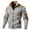Grey, variant on Men's Casual Textured Patchwork Zip Up Jacket, Stand Collar Vintage Diamond Design Thermal Coats with Pockets, Full Zip Outerwear for Daily Streetwear
