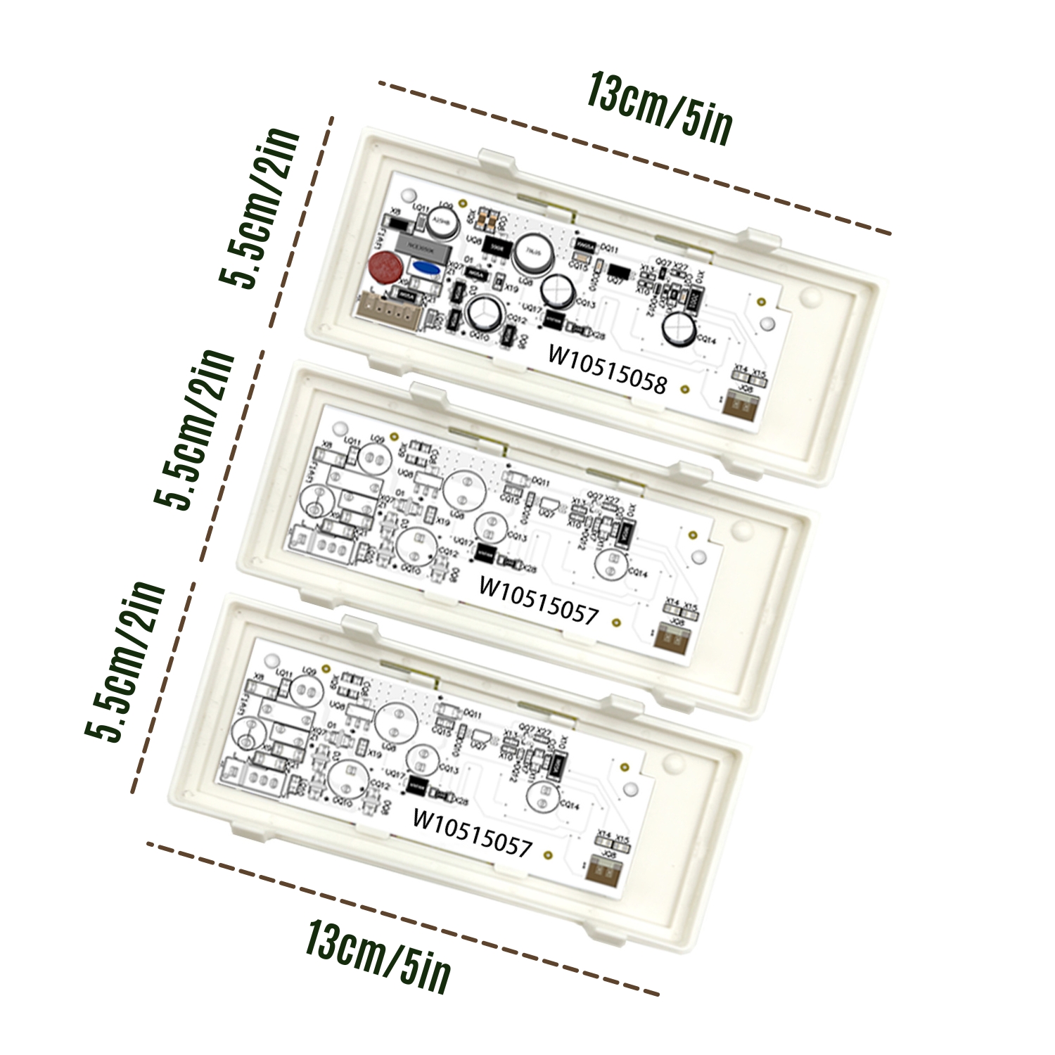 NEW 2 Pcs W10515057 & 1 Pc W10515058 LED Light SET With Tapered Lens and Bezel compatible for Whirlpool, Kenmore, Maytag, KitchenAid, Refrigerators, WPW10515057 AP6022533 PS11755866