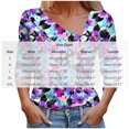 thumbnail image 3 of Molidfa Women’s Relaxed Fit Floral Mix 3/4 Sleeve Blouse, 3 of 5