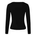 thumbnail image 4 of TINZ Womens Long Sleeve Shirts Square Neck Slim Fit Basic Tops Casual Ribbed Thermal Undershirts Tee Blank Athletic Shirts Casual Raglan Tee Plain Solid Shirts Women, 4 of 6