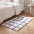 thumbnail image 5 of REGALWOVEN Checkered Non Slip Bath Mats, Soft Fluffy Absorbent Bathroom Rugs for Shower, Sink Purple Green 16" x 24", 5 of 7