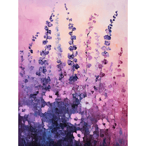 Purple Flowers Canvas Painting/Wall Art， Suitable for Living Room， Bedroom， Bathroom， Office， and Hotel Decoration.