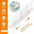 thumbnail image 3 of HLONK Expandable Bathtub Caddy Tray 56.5cm to 80.5cm Adjustable Length Clear Bathtub Tray Plastic Drain Bath Shelf Caddy Nonslip Multifunctional Bathtub Storage Rack Hollow, 3 of 9