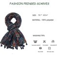 thumbnail image 3 of HSHDLDF Foulard Boho pour Femmes Légère Foulard Imprimée Florale Automne Hiver Mode Châle à Franges, 3 of 7