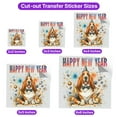 thumbnail image 5 of Happy New Year with Basset Hound Fireworks Holiday Xmas Winter 2025 Cutout Transfer Sticker Bassets Dog Breed Lovers Gifts Idea Transparent Decal Art Decor - 00025, 5 of 5