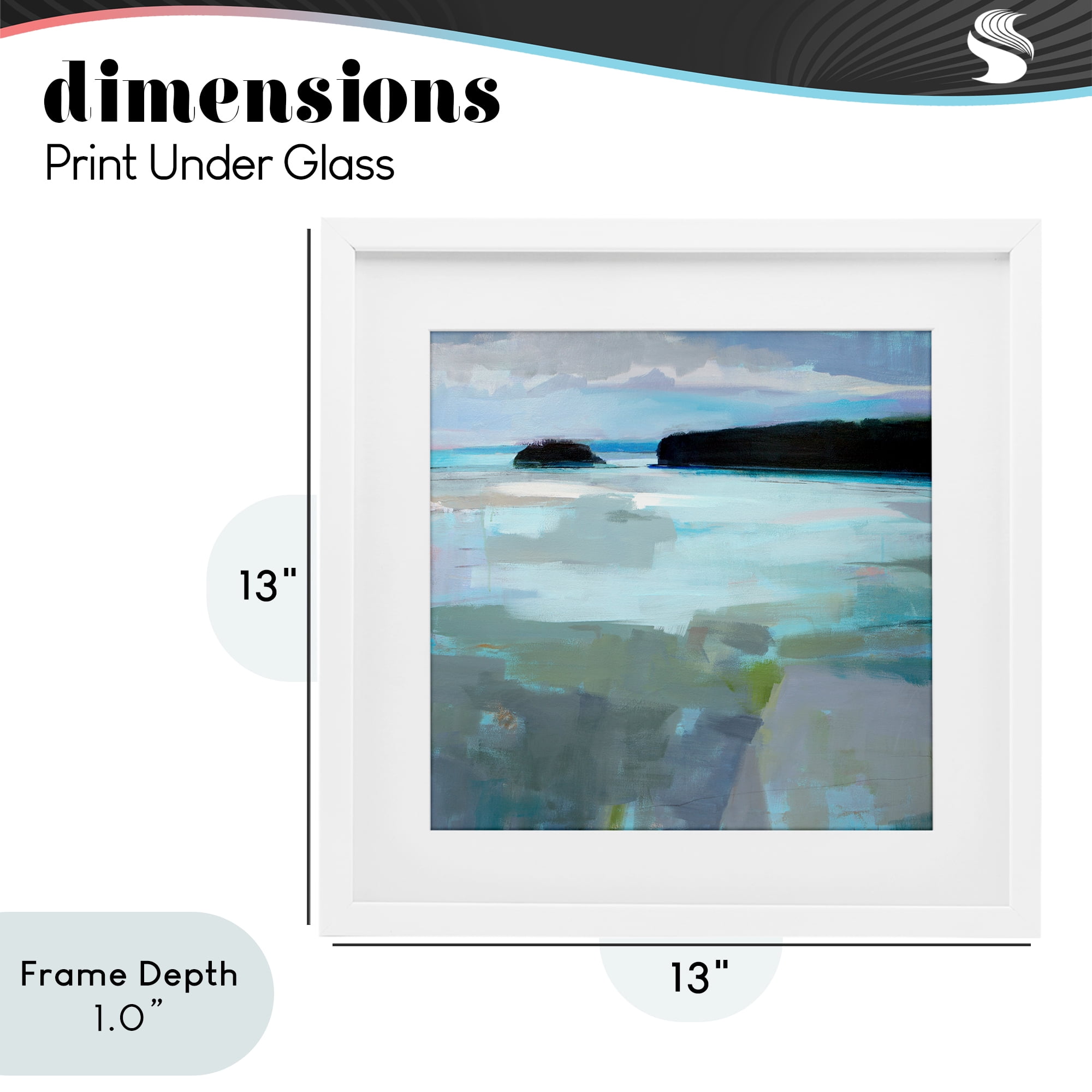 Stupell Industries Freeport Maine Abstraction White Framed Print Under Glass, design by Kathleen Robbins