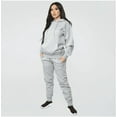 thumbnail image 2 of Loose Casual Net Color Hooded Long Sleeve Sweatshirt Set,Plus Size, 2 of 8