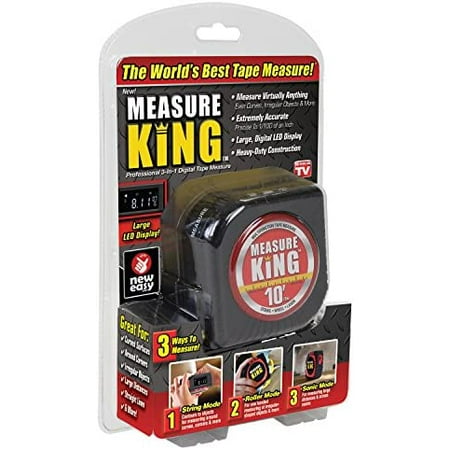 

ONTEL Measure King 3-In-1 Digital Tape Measure String Mode Sonic Mode & Roller Mode As Seen On Tv