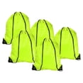 thumbnail image 1 of Unique Bargains 42x34cm Nylon Drawstring Bag Bulk Storage Cinch Backpack Sack, Fluorescent Green 10 Pack, 1 of 5