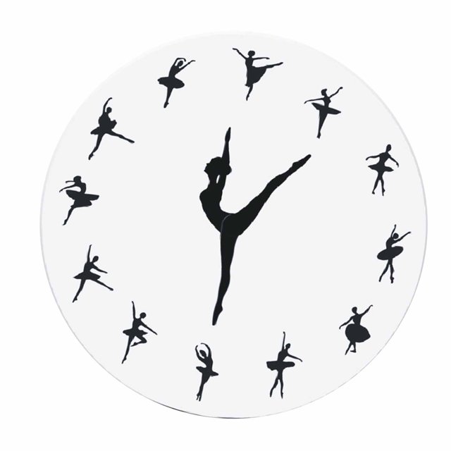 Relaj de Pared de Batarina, relaj de Pared de Baile de Ballet Acrílico Lectura Transparente de Presión Múltiple Resistente A la Presión Silenciosa Para Dormitorio