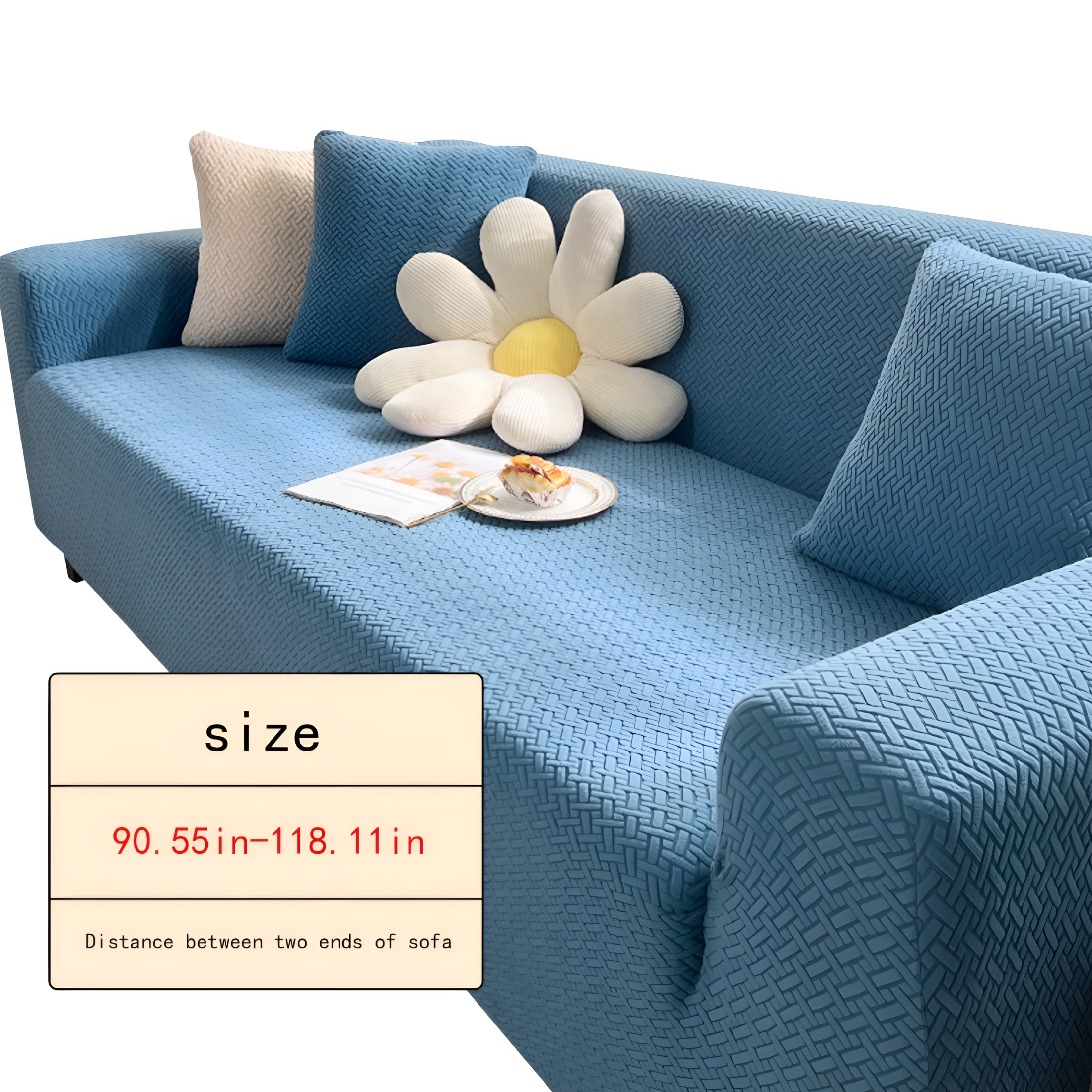 ARLAJO 2026 New Stretch Knit Sofa Cover-Oversized Elastic Furniture Protector,Cover for Sofa Non-Slip Pet-Friendly Sofa Cover,85% Polyester 15% Spandex,Fits 35-118 Inch Sofas,Beige/Green/Blue