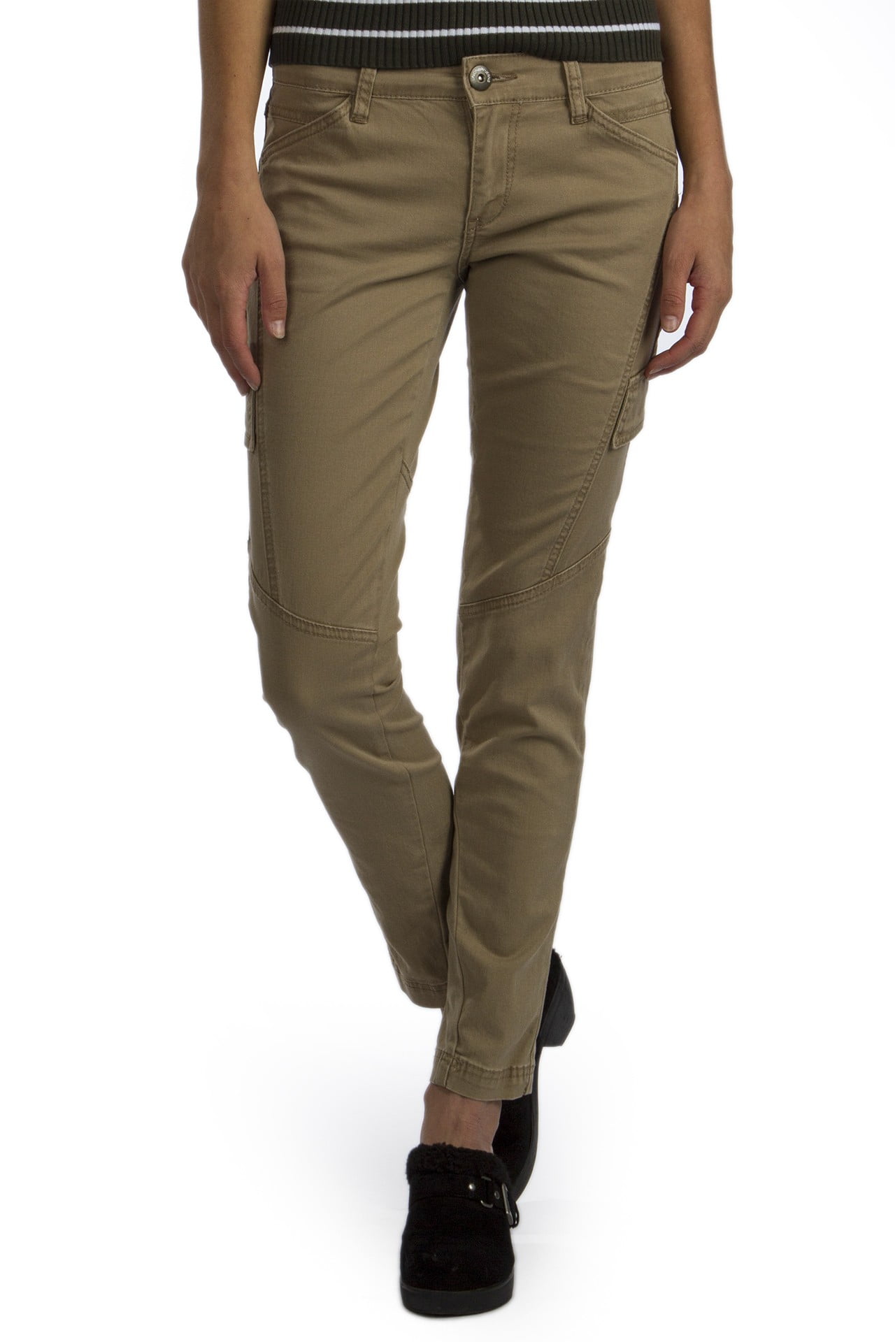 Skinny Stretch Cargo Pants (Khaki 