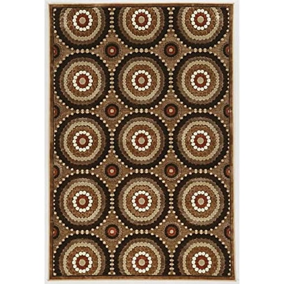Riverbay Furniture Sierra 5'x8' Flat Chenille Swirl Design Area Rug in Brown