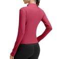 thumbnail image 3 of gbyLJF Women's Workout Yoga Tops Lightweight Running Athletic Jacket Solid Color Zip Up Slim Fit Fitness Jackets, 3 of 4