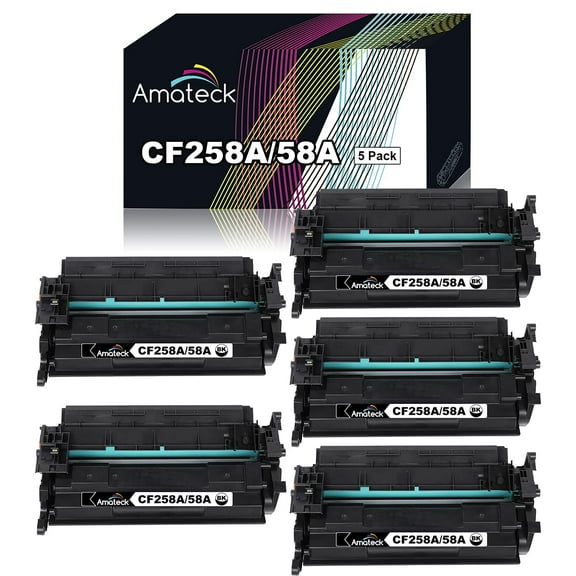 Amateck Compatible Toner Cartridge Replacement for HP CF258A 58A Black 5 Pack for M404dn, M404dw, M404n, MFP M428dw, M428fdn, M428fdw