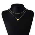 thumbnail image 4 of opolski Women Multilayer Triangle Shape Pendant Chain Necklace Jewelry Gift, 4 of 8