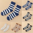 thumbnail image 3 of Xfvqtps Womens Fuzzy Socks Coral Fleece Mid Tube Stripe Simplicity Thickened Comfortable Soft Cozy Indoor Sleep Warm Winter Fluffy Socks Black, 3 of 5