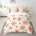 thumbnail image 2 of Feelyou Snowflake Print Twin Bedding Sets 7-Piece, Happy Christmas Bedding Comforter Set, Winter Festival Reversible Sheet Sets, Ultra Soft Home Decor, 2 of 7