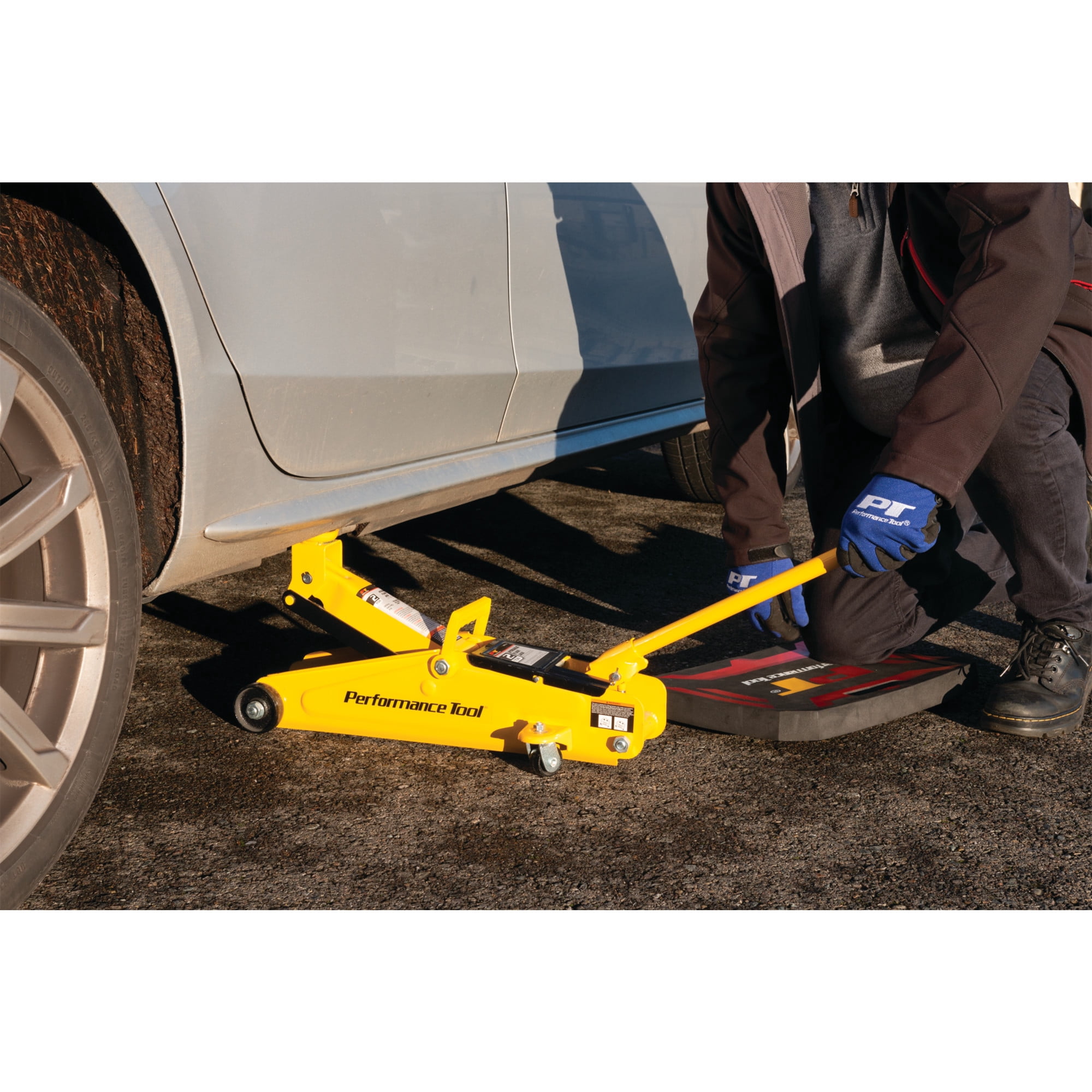 Performance Tool W1614 2 Ton Capacity Steel Floor Jack, Yellow