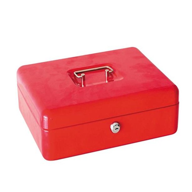 FireResistant Box Safe with Key Lock Stainless Steel Small Safe Box Red