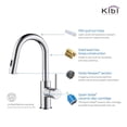 thumbnail image 2 of Kibi USA Single-Hole Pull-Down Kitchen Faucet with Sprayer and Magnetic Docking Chrome Brass Finish, 2 of 5