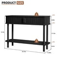thumbnail image 4 of PHOYAL Fluted Console Table Sofa Table with 2 Tambour Sliding Doors and Open Storage Shelves, Modern Entryway Table Accent Table for Living Room Hallway Bedroom, Black, 4 of 8