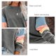 thumbnail image 5 of Sudadera con capucha Cuello redondo Manga larga Bloqueo de color Tops casuales de moda para mujer Gris XL, 5 of 6