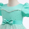 thumbnail image 4 of Aayomet Flower Girl Dresses Child Girls Short Sleeve Pageant Dress Birthday Party Kids Paillette Tulle Gown Princess,Green 9-10 Years, 4 of 5