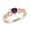 Simulated Amethyst, variant on Personalized Heart Shape Simulated Amethyst Infinity Heart Promise Ring In 14k Rose Gold Over Sterling Silver Ring Size-5.5