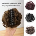 thumbnail image 3 of HAHDAXIA Rallonges de Chignon à Pince Griffe Chignon Bouclé Désordonné Chignon Updo Rallonges de Chignon Queue de Cheval Ondulée Postiches Cheveux pour Femmes Filles (Brun), 3 of 7