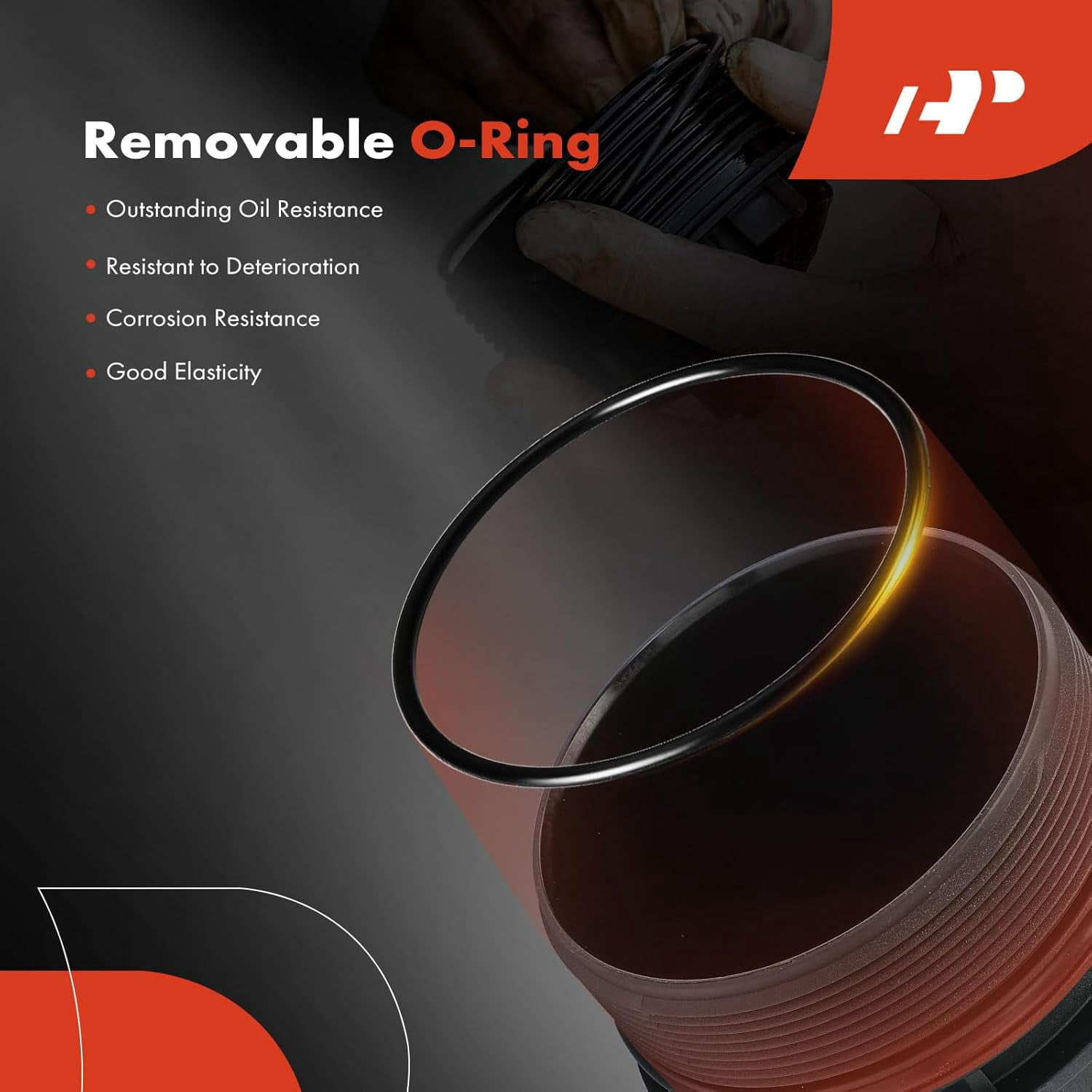 A-Premium Oil Filter Housing Cap Assembly Compatible with Hyundai Sonata 2008-2010, Santa Fe 2009, Genesis 2009-2010, Azera 2008-2009, Veracruz 2009-2012, 3.3L 3.8L, Replace 263513C250