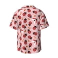 thumbnail image 5 of Uemuo Cute Ladybugs 1 Pattern Cotton Linen Short Sleeve Shirts,Casual Lightweight Button Down Shirts,Vacation Beach Summer Tops-Small, 5 of 7