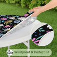 thumbnail image 5 of Round Tablecloth with Elastic Edge, Bright Daisy Floral Print for Home or Patio, Easy Care Fabric, Fits 44-52 Inch, 5 of 7