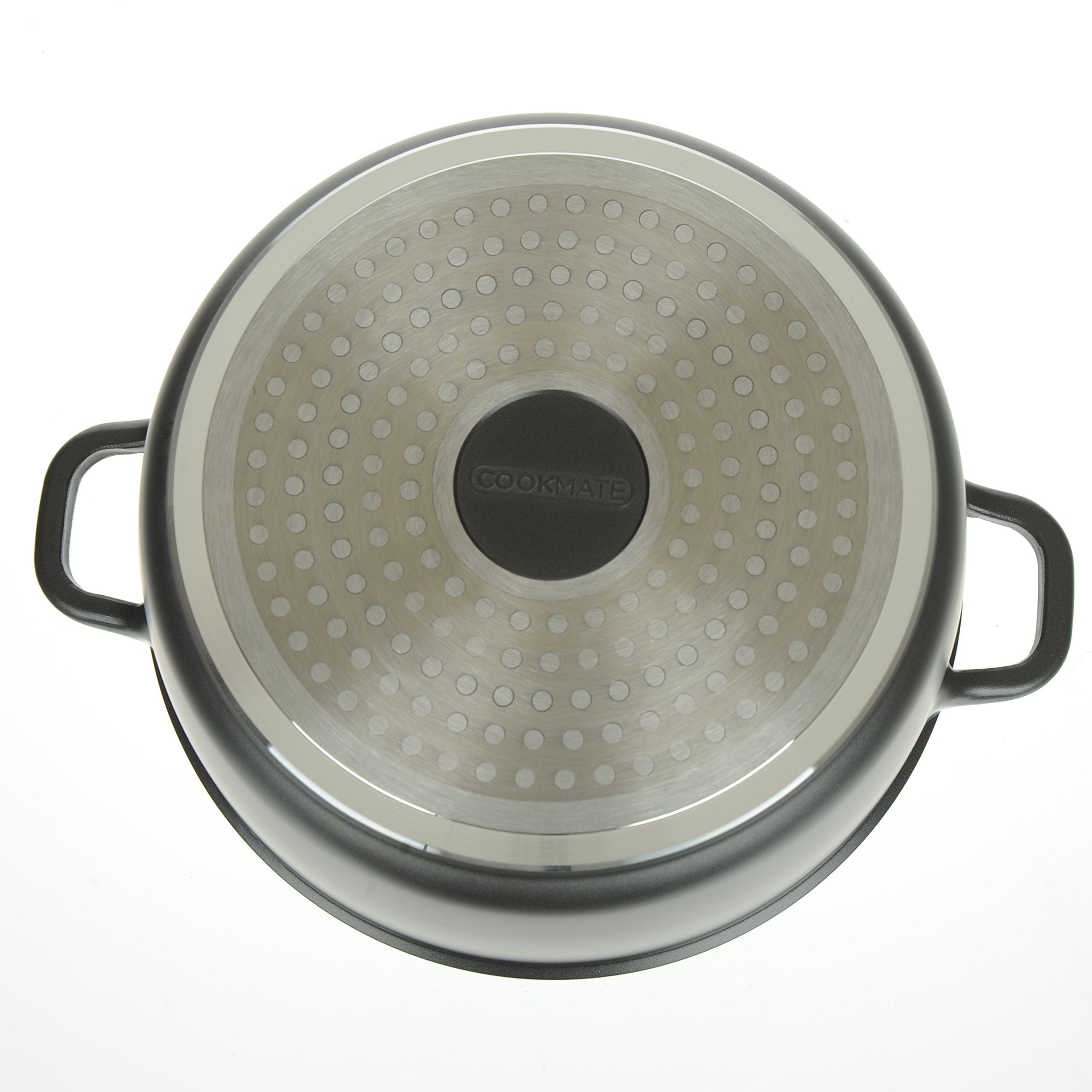 2.5 QT, Silver Glass Lid with Steam Hole Induction Bottom Ultra Non-Stick Stone Finish Extra Thick Gauge By Unity Professional Forged Aluminium Casserole