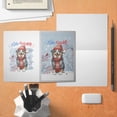 thumbnail image 4 of Hello Winter Miniature American Shepherd Smiling in Red Scarf Hat Welcome Christmas 5x7in Folded Greeting Card MAS Dog Lover Gifts Single Note Card with Envelope - 00017, 4 of 5