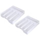 thumbnail image 1 of 2X Nuevo Bandeja de Organizador de Cajones de Cocina Separación de Cubiertos de Cuchara Caja de Almacenamiento Blanco, 1 of 5