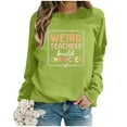 thumbnail image 2 of WEAIXIMIUNG Sweatshirts for Women Trendy Fall Ladies Fashion Leisure Pure Color Loose Long Sleeved Printed Letters Round Collar, 2 of 4