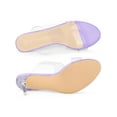 thumbnail image 4 of BLISSFUL STEP Easter Style Women's Clear Slide Stiletto Heels Open Toe Slip On Sandals Purple 6, 4 of 7